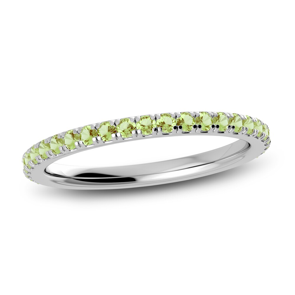 Juliette Maison Natural Peridot Eternity Ring 10K White Gold JhVHeAxj