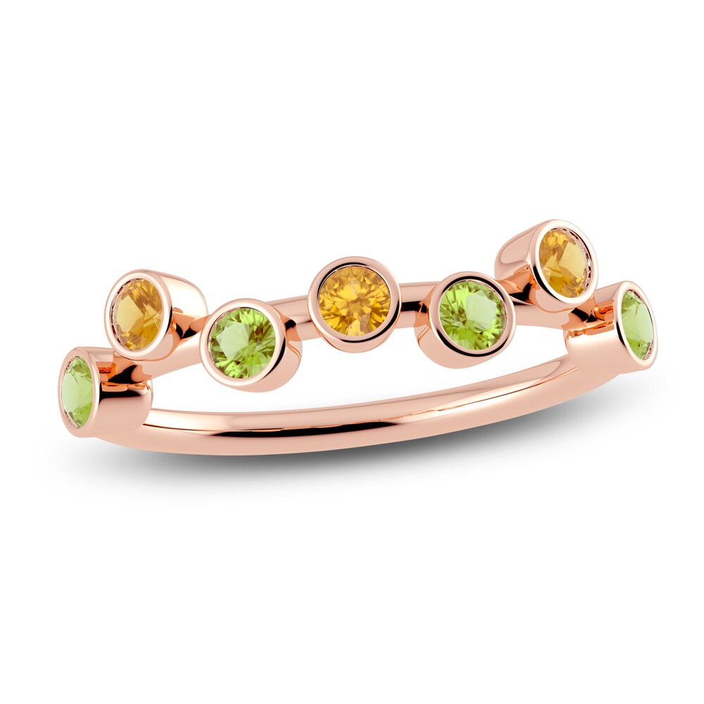 Juliette Maison Natural Citrine & Natural Peridot Ring 10K Rose Gold JiSli3fD