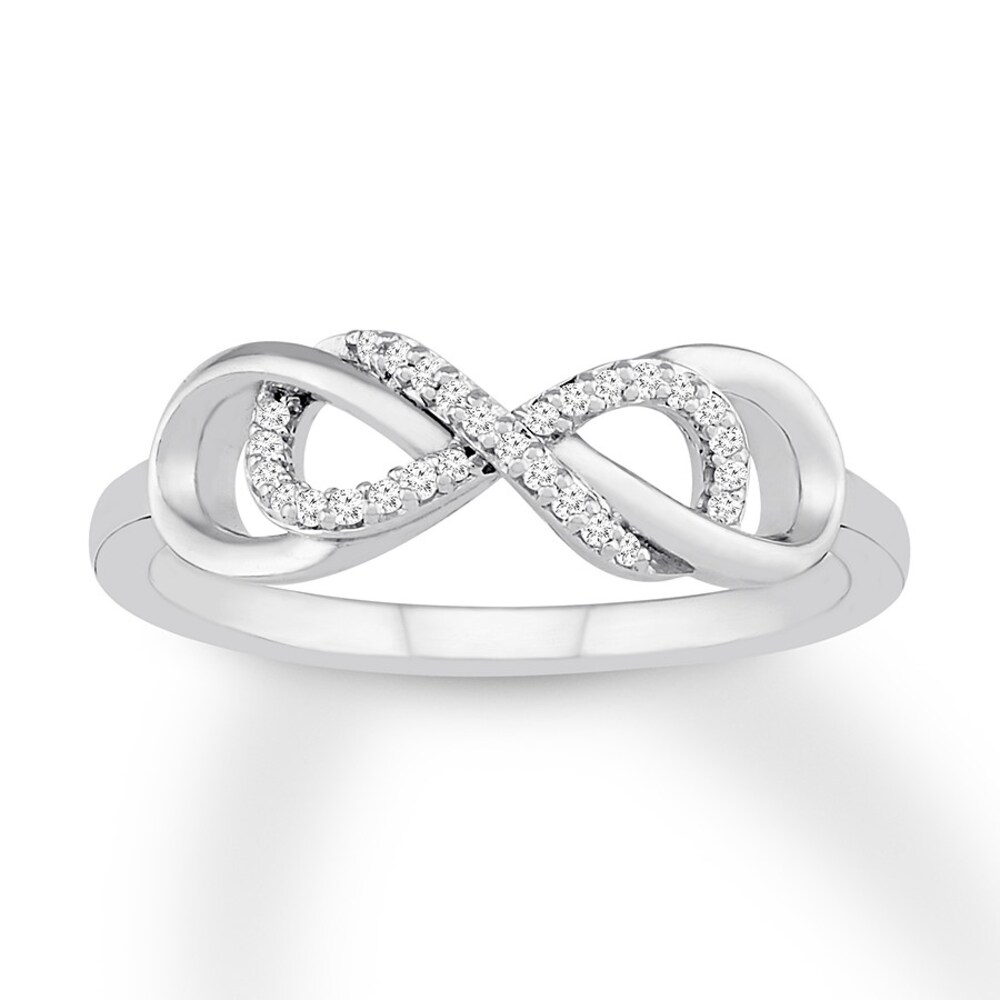 Diamond Infinity Ring 1/15 carat tw Round Sterling Silver JilI6sIq