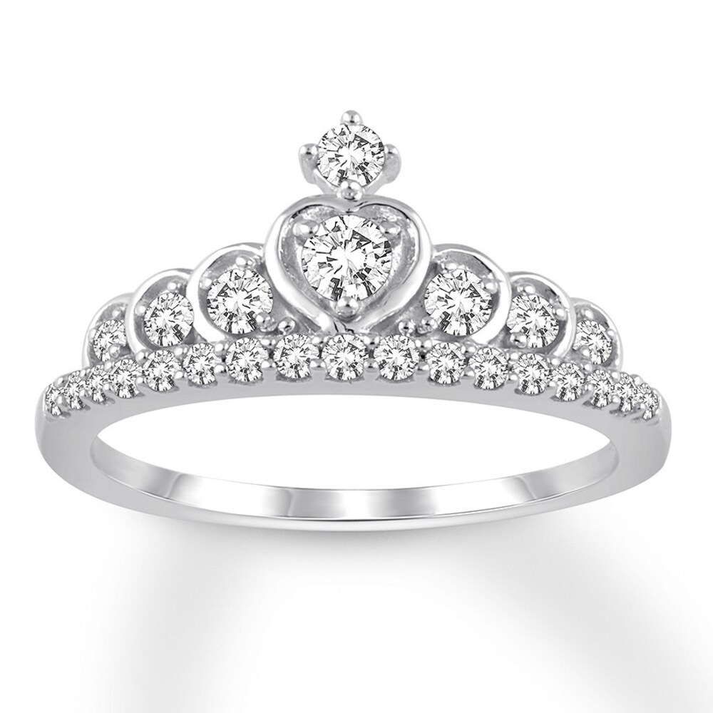 Diamond Tiara Ring 1/2 carat tw Round 14K White Gold Jj8eiJeb