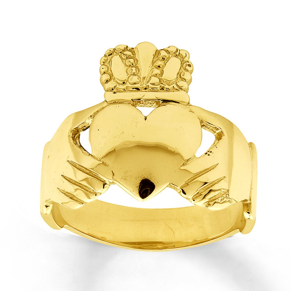 Claddagh Ring 14K Yellow Gold JjgkKR7h