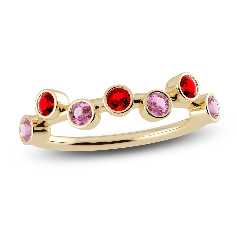 Juliette Maison Natural Ruby & Natural Pink Tourmaline Ring 10K Yellow Gold JqnR7hXu