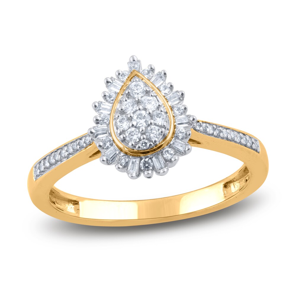 Diamond Ring 1/4 ct tw Baguette/Round 14K Yellow Gold JrU8hx8E