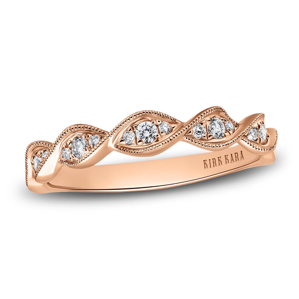 Kirk Kara Twisted Diamond Wedding Band 1/8 ct tw Round 14K Rose Gold JymXMNXw