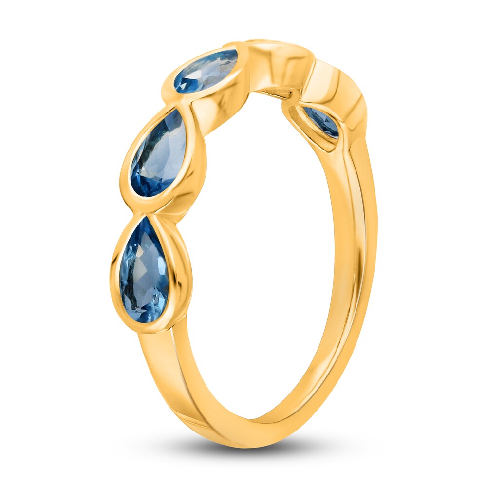 Kallati Natural Blue Topaz Ring 14K Yellow Gold KBnMCvpW