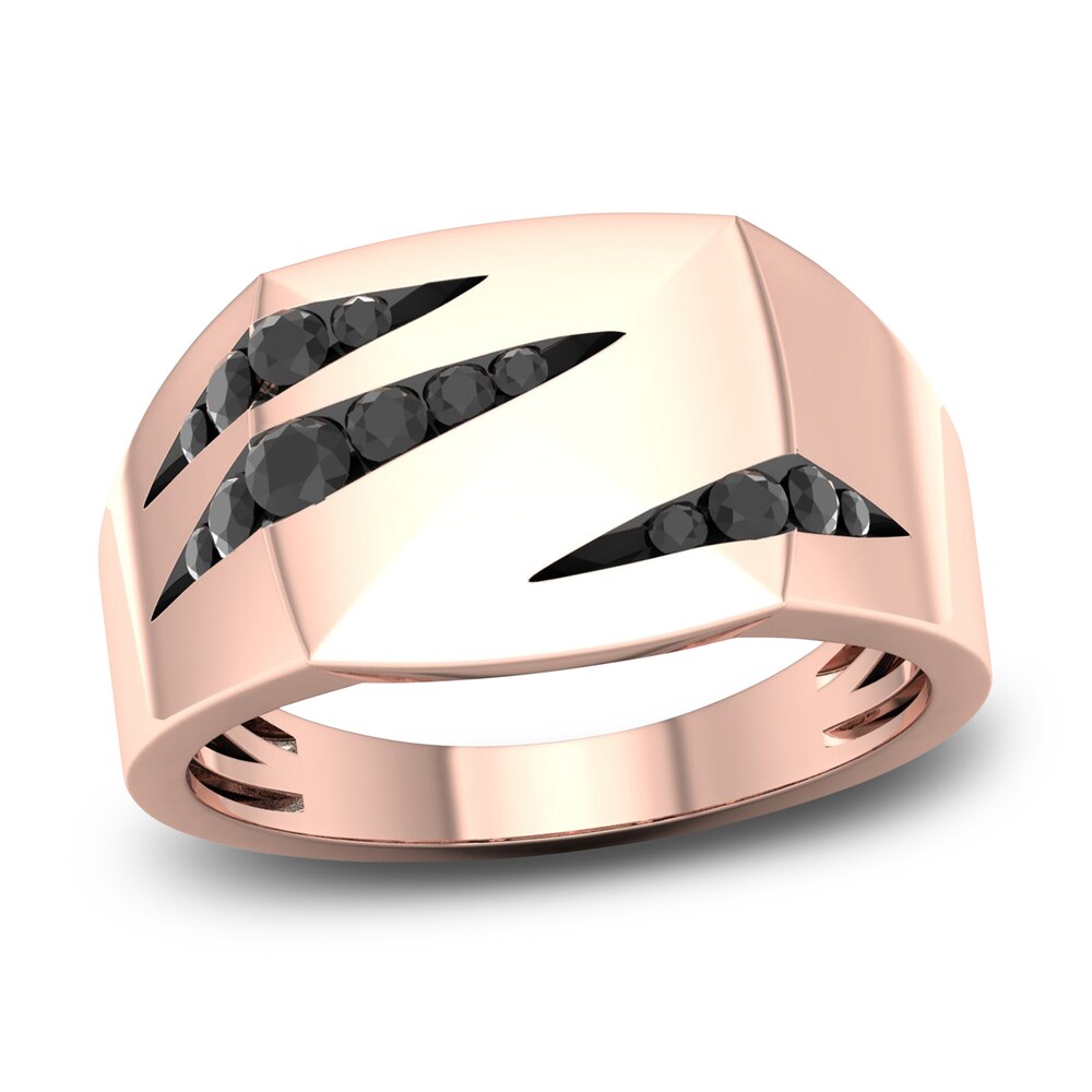 Men's Diamond Ring 1/3 ct tw Round 10K Rose Gold KFbYIQkt