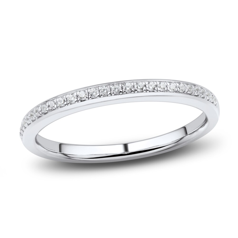 Diamond Wedding Band 1/10 ct tw Round 14K White Gold KNRv3jYw