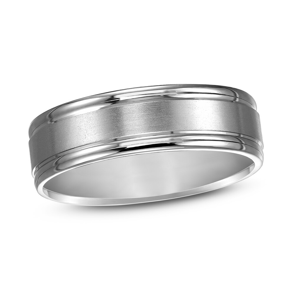 Matte Wedding Band 14K White Gold KNdD2jr9