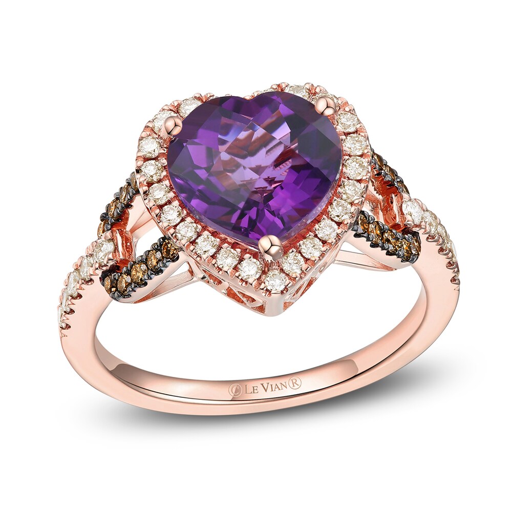 Le Vian Natural Amethyst Ring 1/2 ct tw Diamonds 14K Strawberry Gold KQrRkNl7