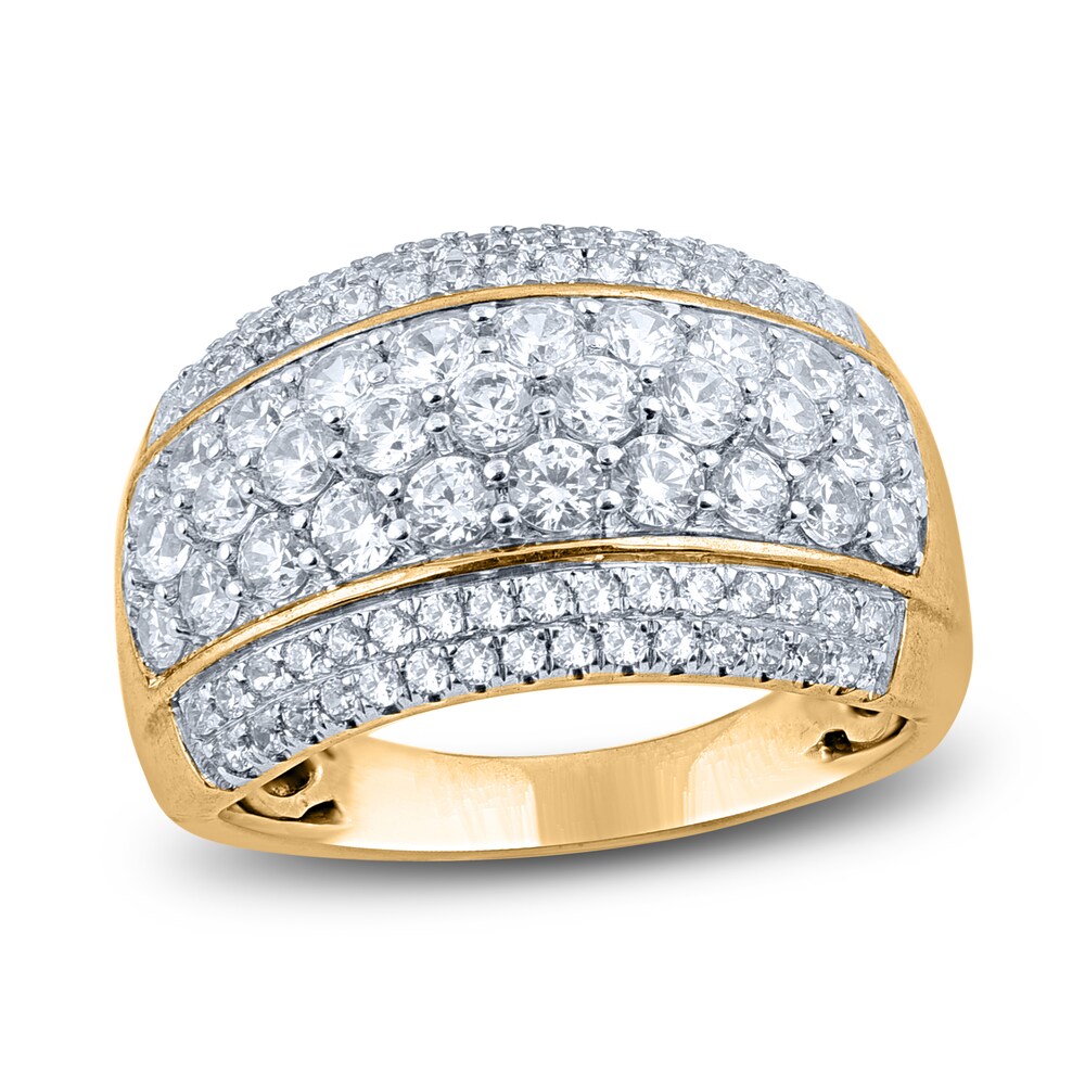 Diamond Multi-Row Anniversary Band 2 ct tw Round 14K Yellow Gold KVNtYPUH