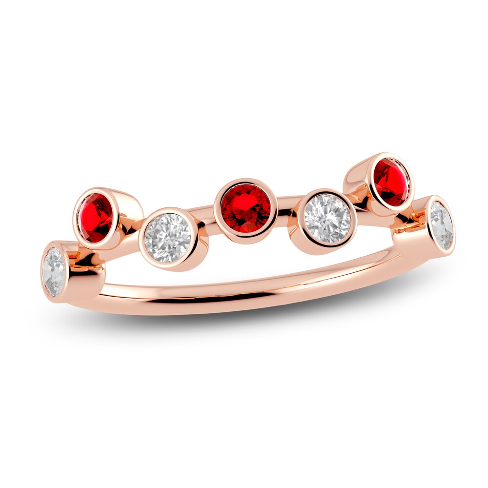 Juliette Maison Natural Ruby & Natural White Sapphire Ring 10K Rose Gold Kb8sEBlY