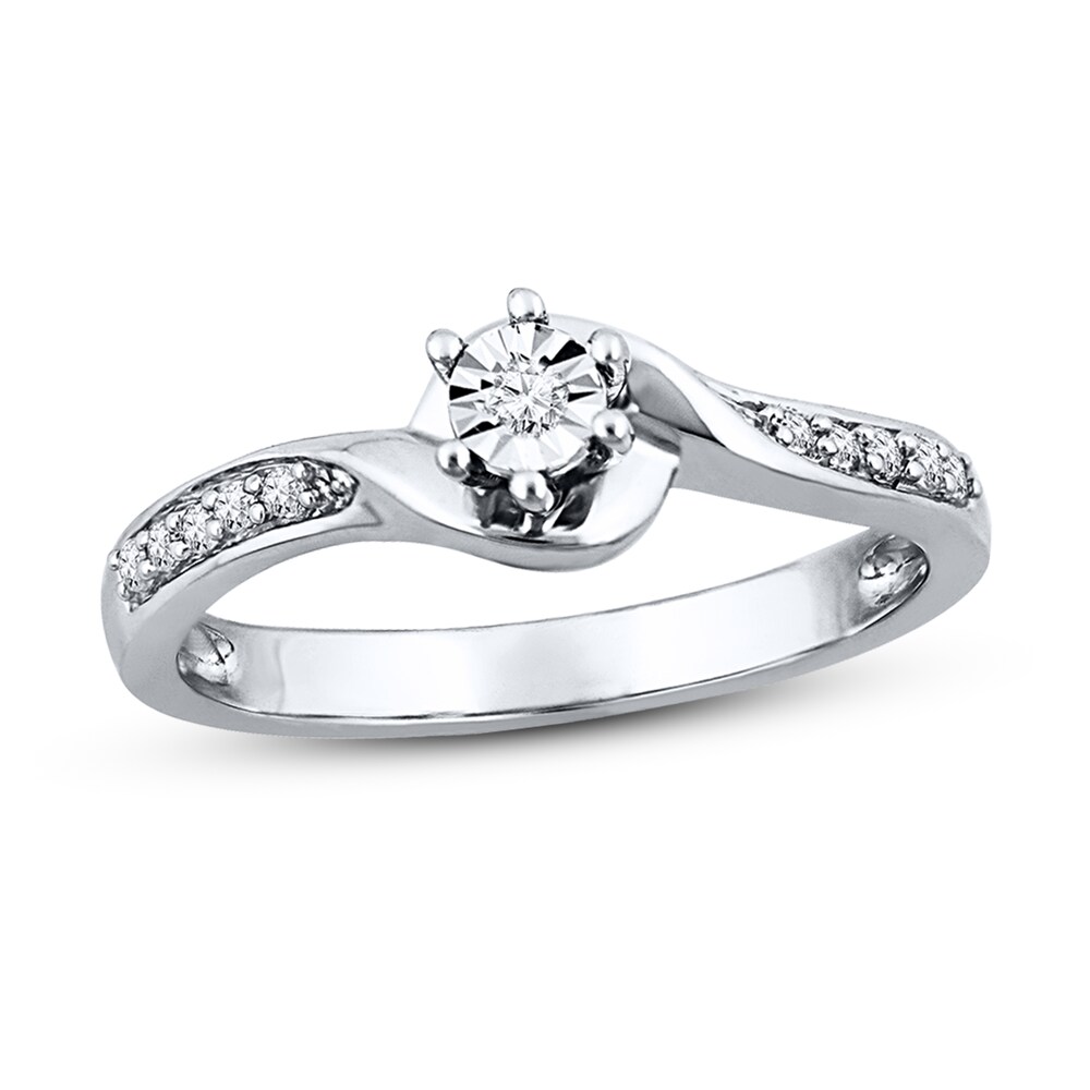 Diamond Promise Ring 1/15 ct tw Round-cut Sterling Silver KzTFukmr