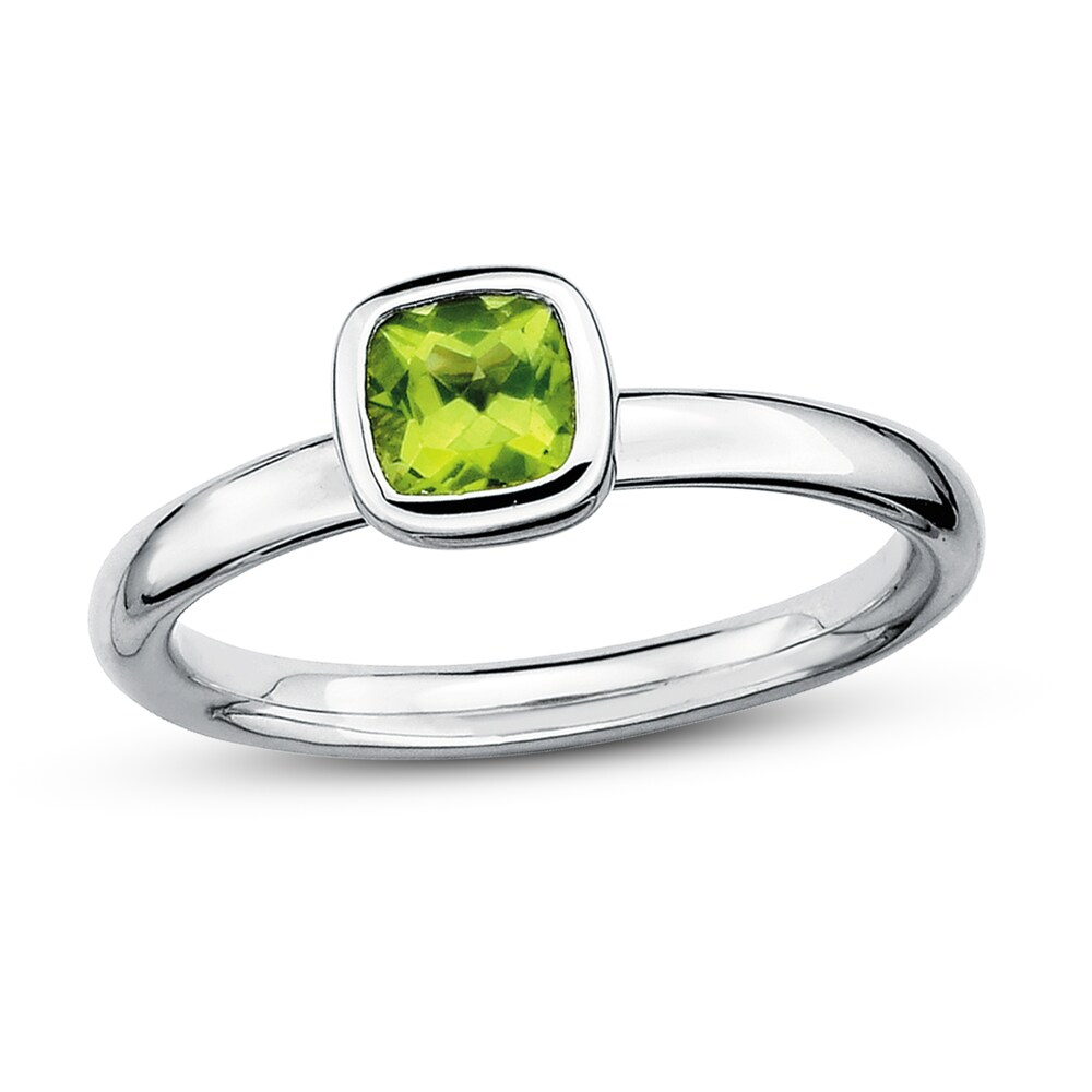 Stackable Peridot Ring Sterling Silver L4o36GMR
