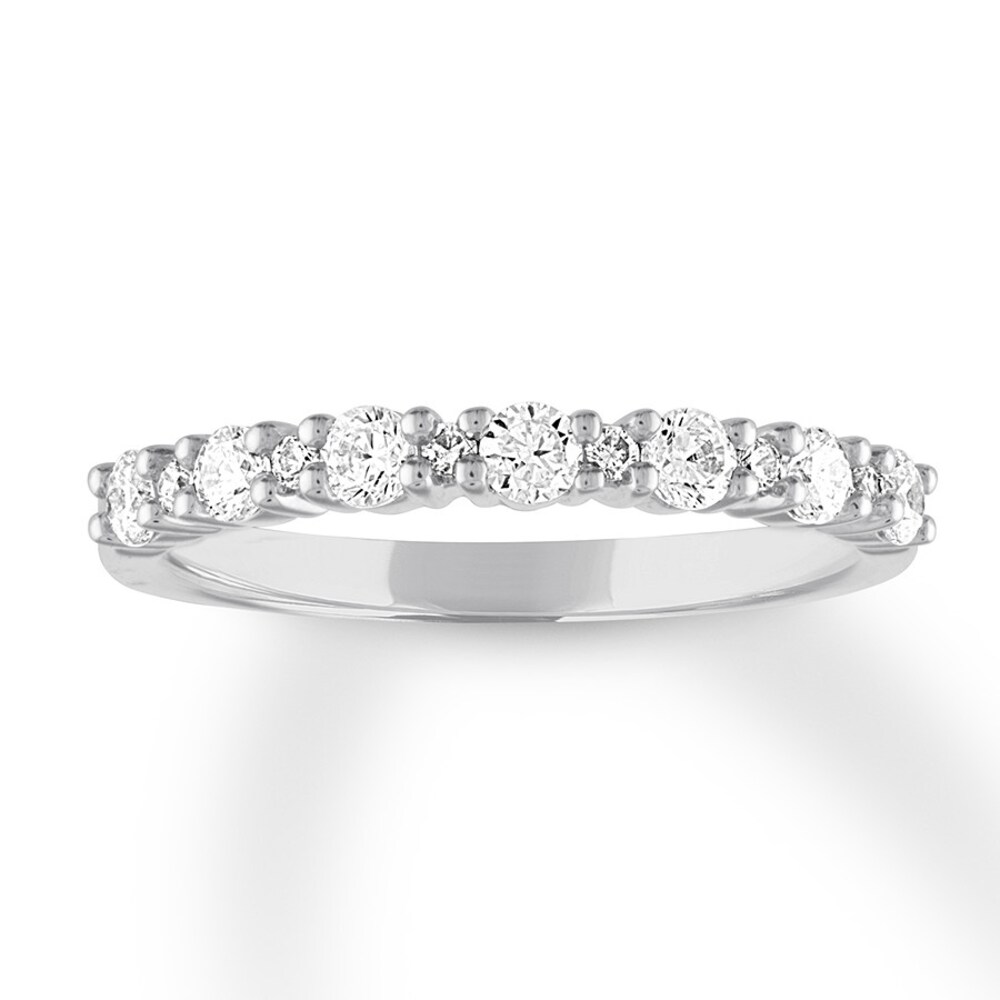 Diamond Anniversary Ring 1/2 ct tw Round 14K White Gold L9ei3THP