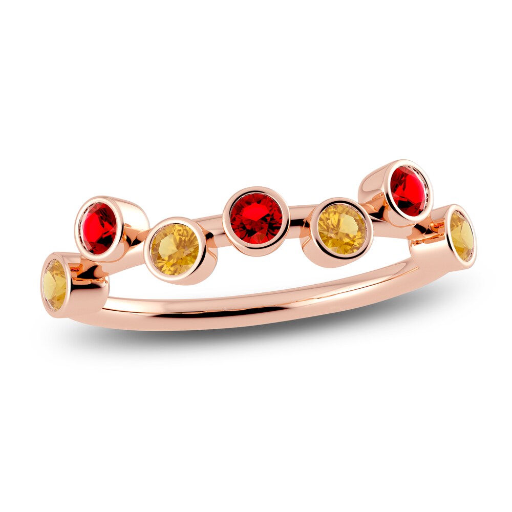 Juliette Maison Natural Citrine & Natural Ruby Ring 10K Rose Gold LWkRSUXz