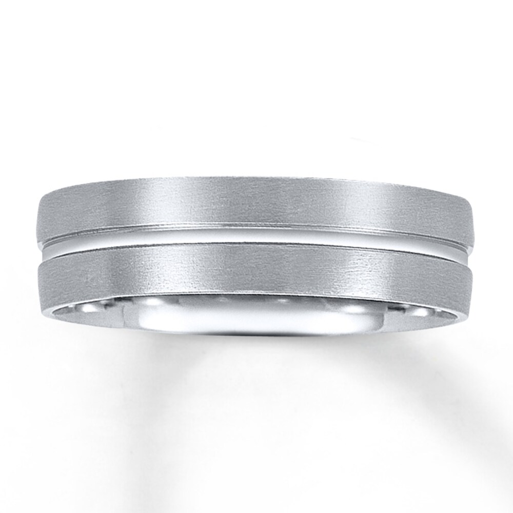 Wedding Band 14K White Gold 6mm LXPbISfy