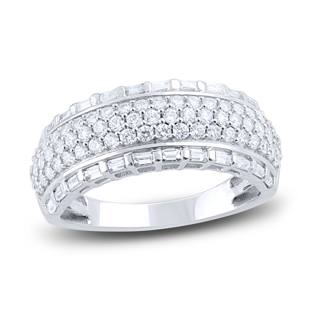 Diamond Anniversary Band 1 ct tw Round/Baguette 14K White Gold LciOTfWa