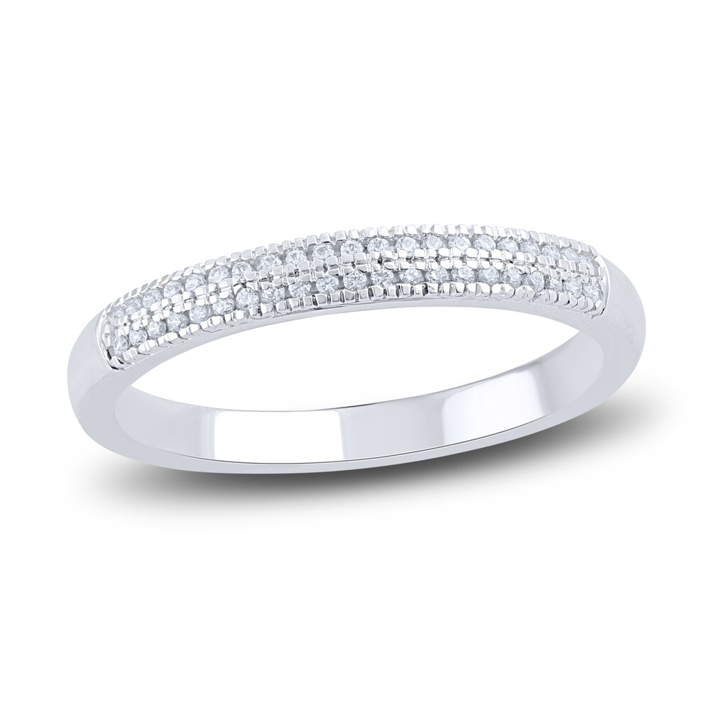 Diamond Stackable Anniversary Band 1/10 ct tw Round 14K White Gold LghJQtXO