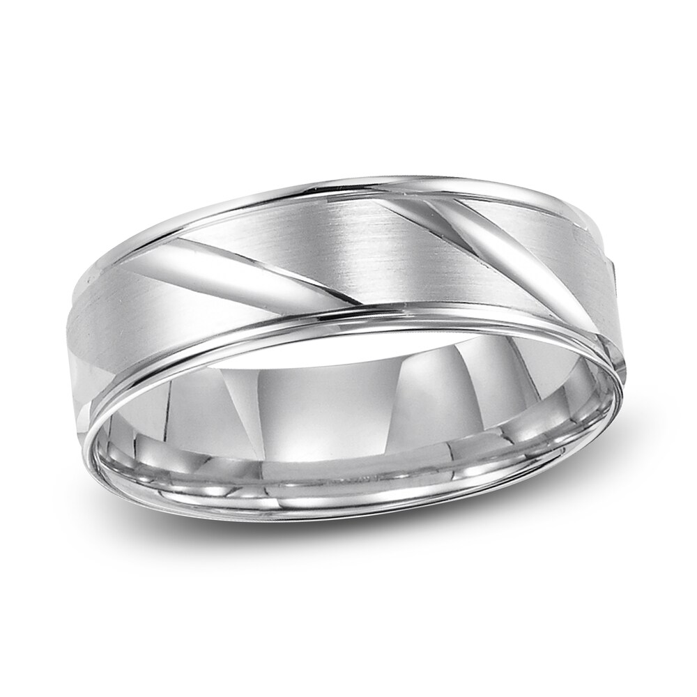 Men's Satin Wedding Band Platinum 6.0mm M41Xy6Un