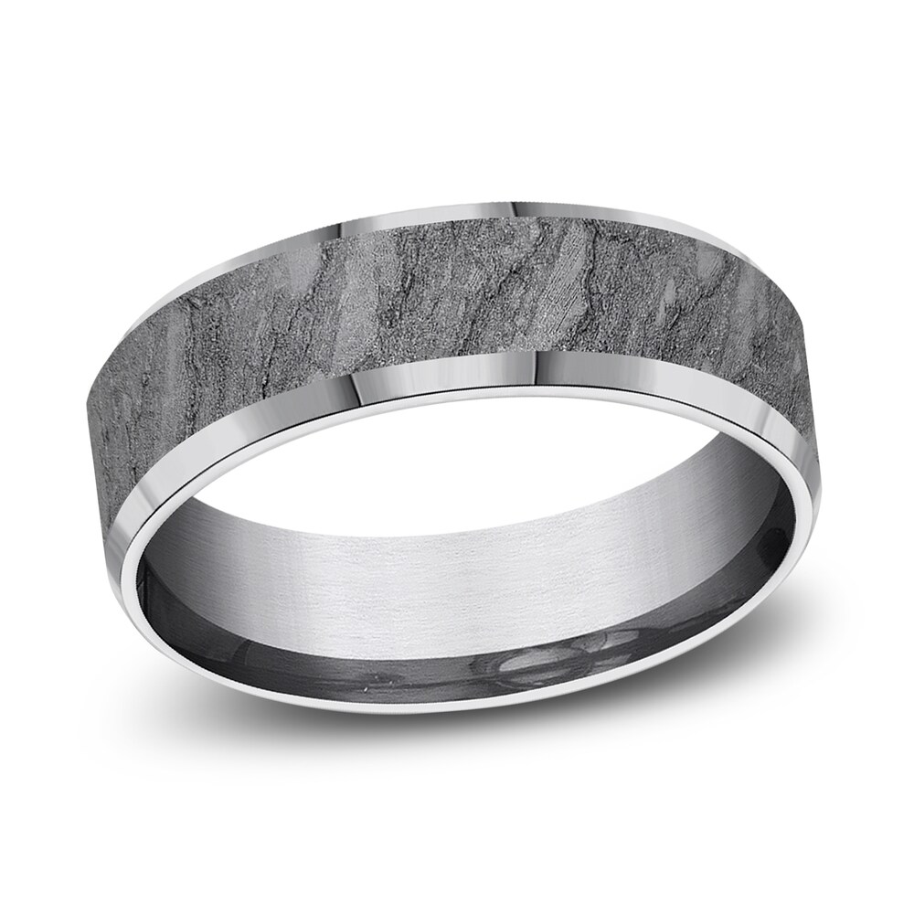 Rock Wedding Band Gray Tantalum 7.0mm M6URCL9n