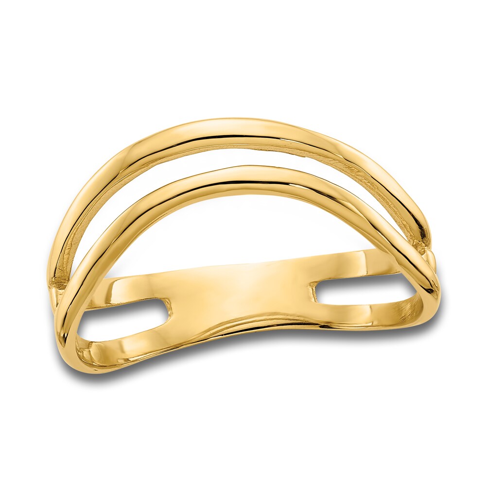 High-Polish Double Wave Ring 14K Yellow Gold MEHYNJNq