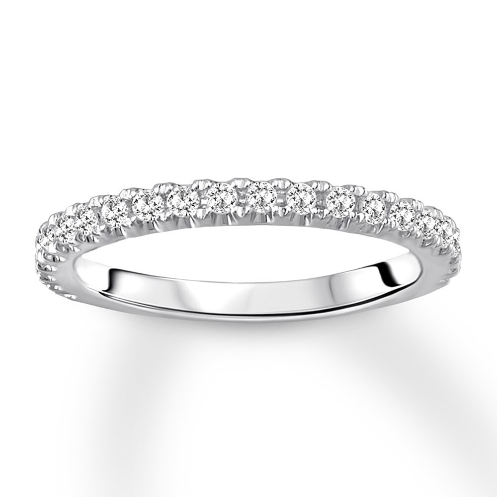 Diamond Wedding Band 3/8 carat tw Round 14K White Gold MFaLB7uf