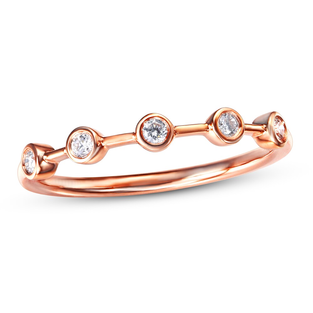 Diamond Ring 1/10 ct tw Round 10K Rose Gold MHP3dPwx