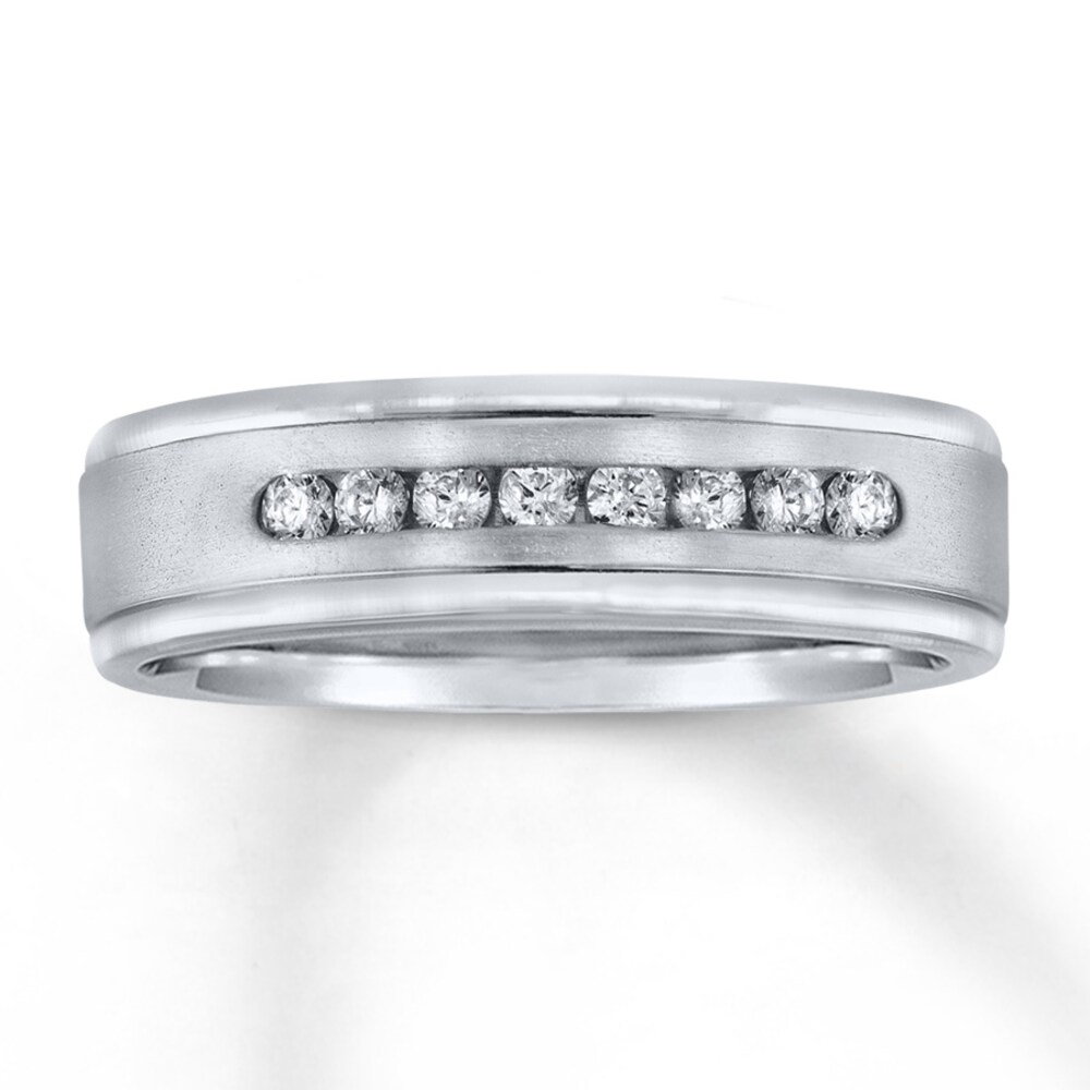 6mm Wedding Band 1/4 ct tw Diamonds 14K White Gold MJeTMUh4