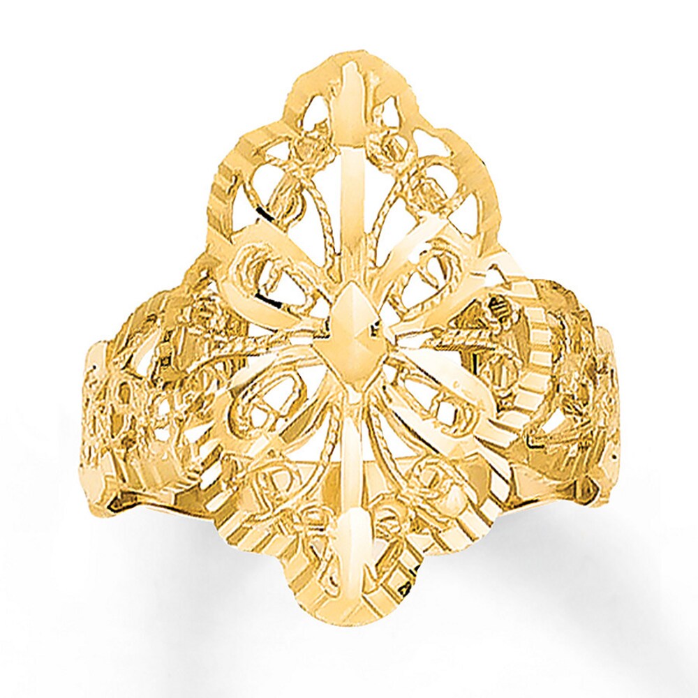 Butterfly Filigree Ring 14K Yellow Gold MReSEKCw