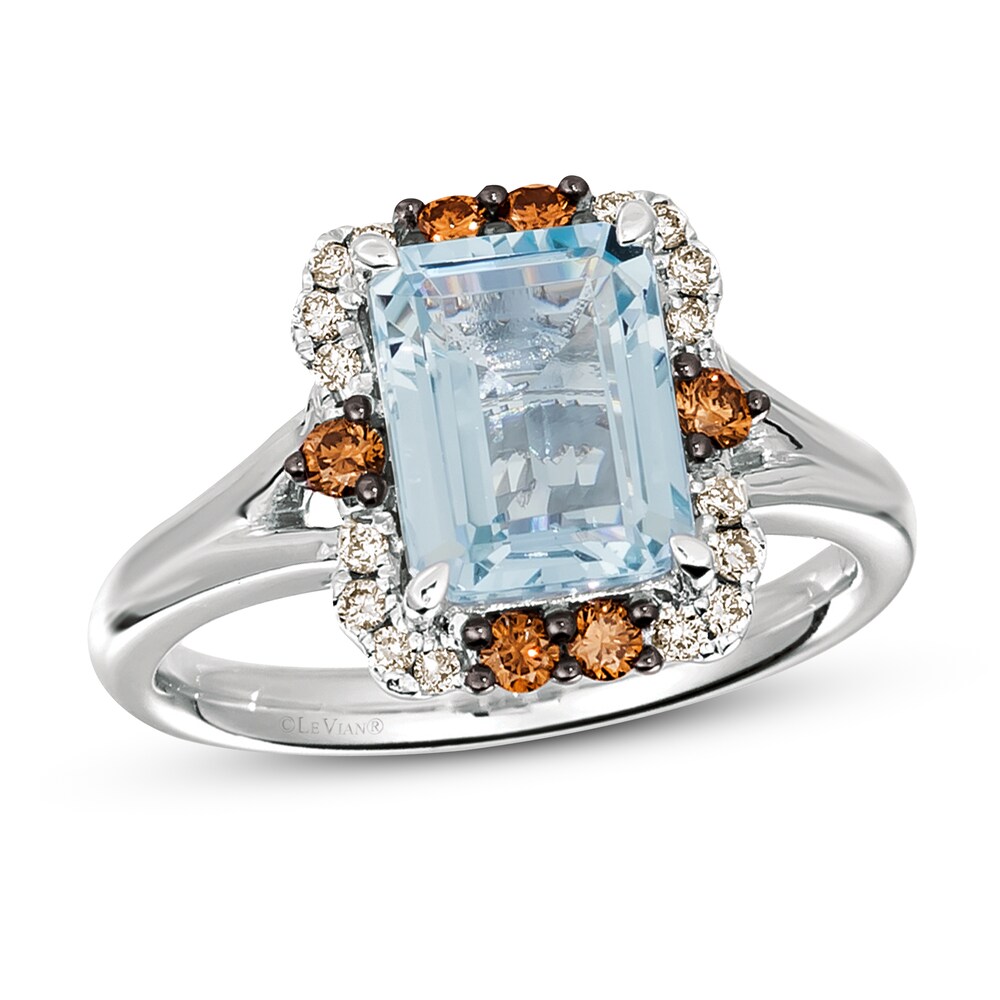 Le Vian Aquamarine Ring 1/3 ct tw Diamonds 14K Vanilla Gold MRqQA2z1