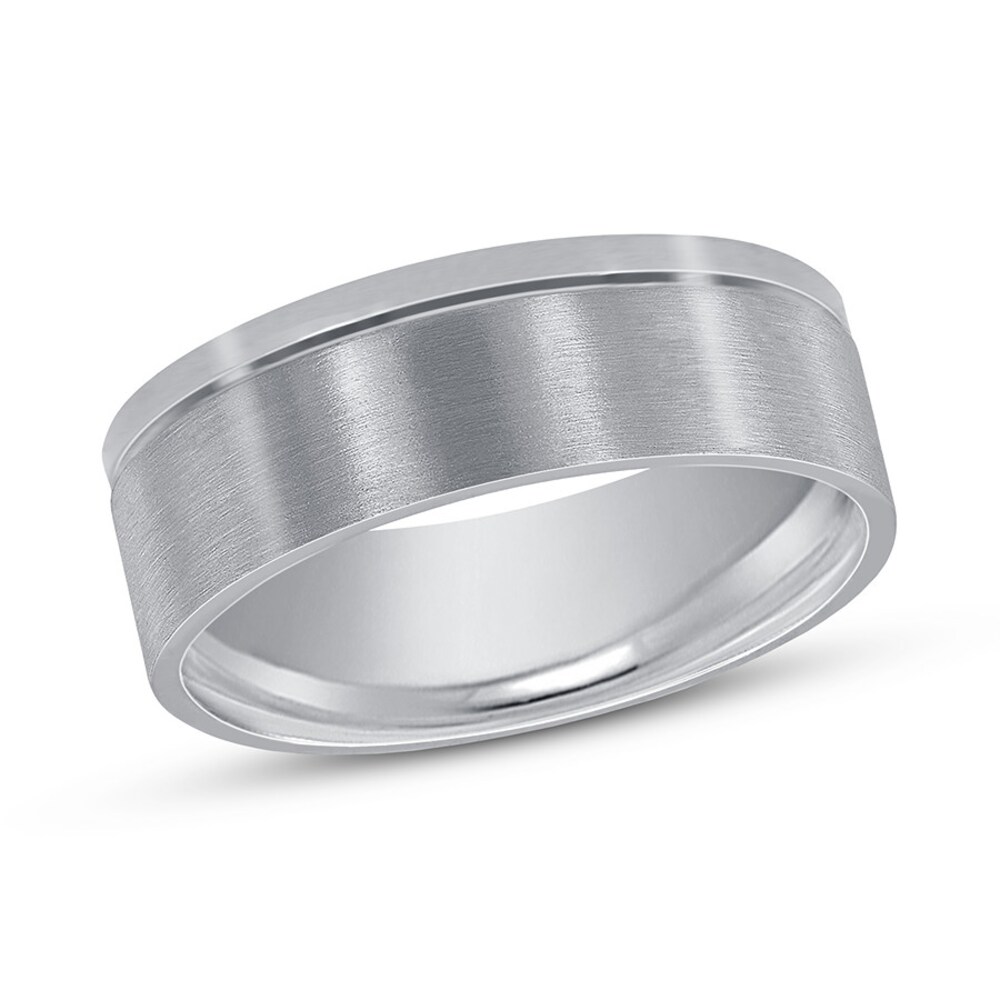 Wedding Band Matte Platinum 6mm MSEhyVVa