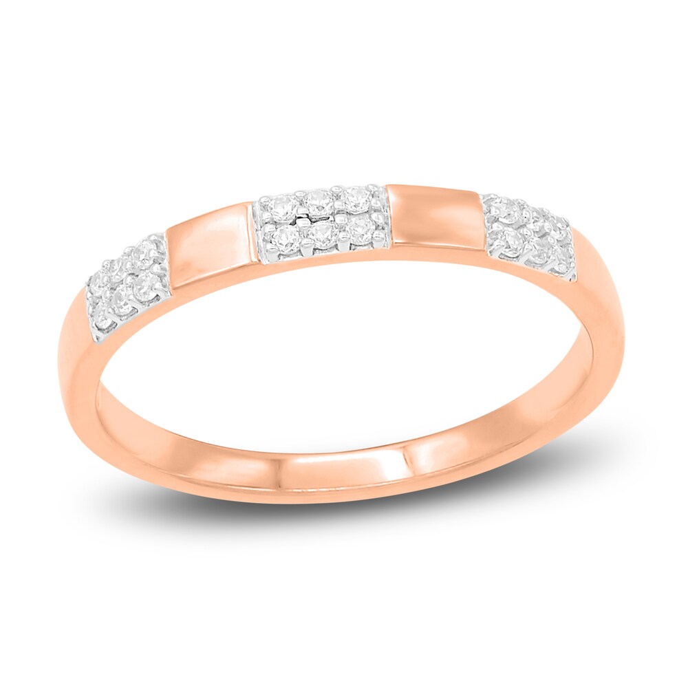 Diamond Stackable Anniversary Band 1/10 ct tw Round 14K Rose Gold MULjGFxp
