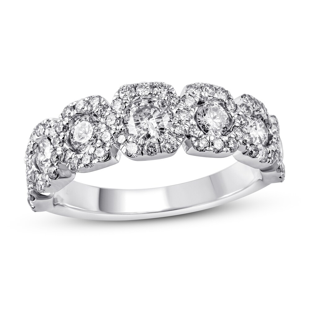 Diamond Anniversary Band 1-1/2 ct tw Round-cut 14K White Gold MWoBKxCL