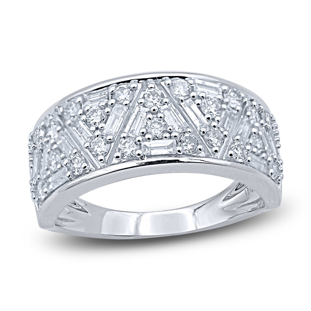 Diamond Anniversary Band 1 ct tw Round/Baguette 14K White Gold Mach2Drk