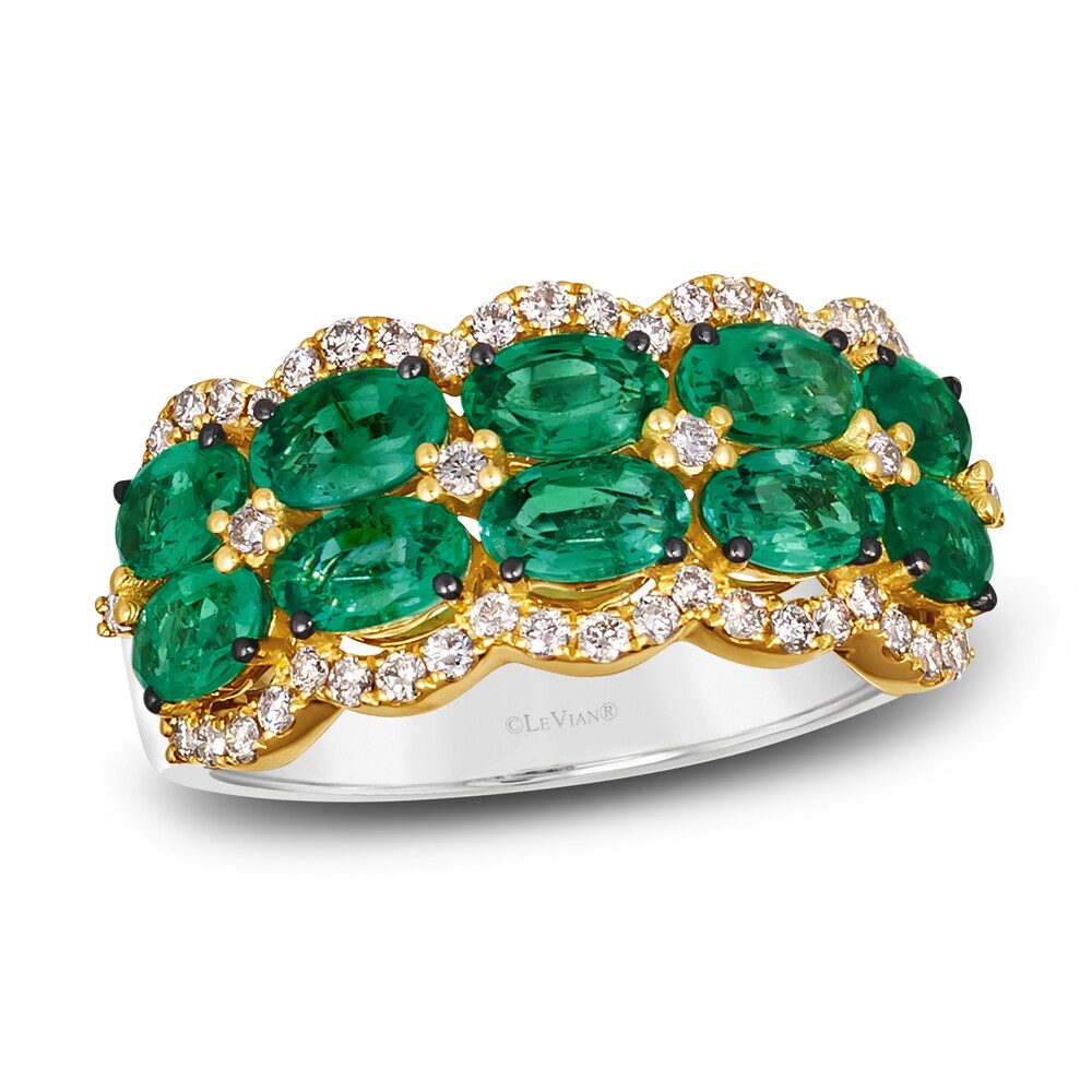 Le Vian Natural Emerald Ring 1/3 ct tw Diamonds Platinum/14K Two-Tone Gold MwhJoOFE [MwhJoOFE]