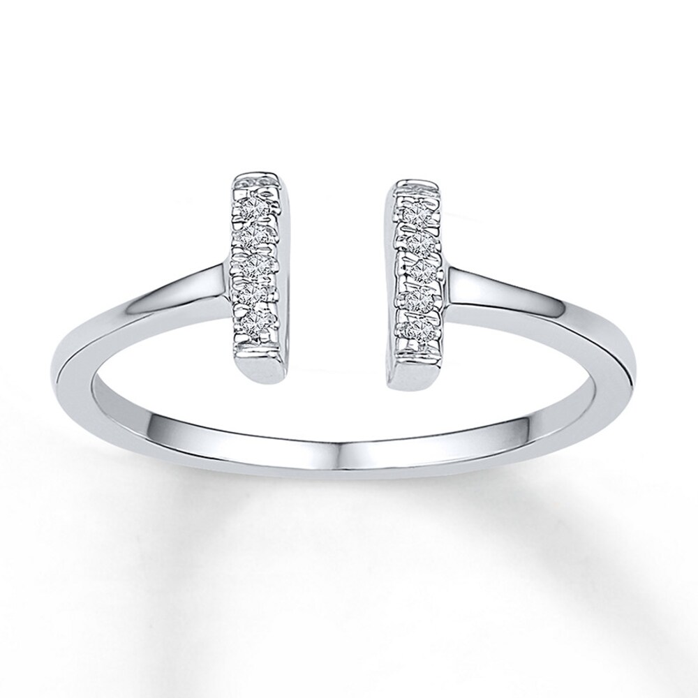 Midi Ring Diamond Accents Sterling Silver N3JCnJpb