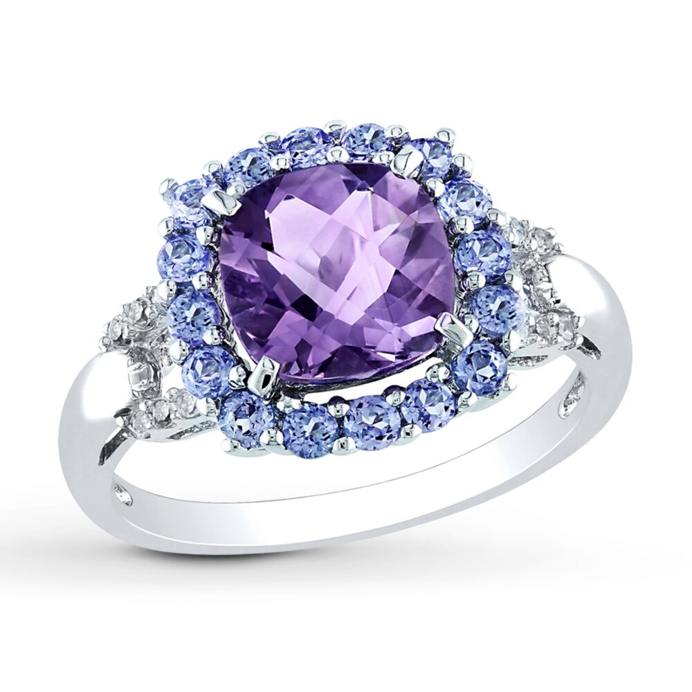 Amethyst/Tanzanite Ring 1/20 ct tw Diamonds Sterling Silver N5oF3WFK