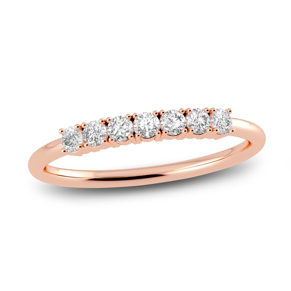 Juliette Maison Natural White Sapphire Half Eternity Ring 10K Rose Gold N5vK8R2r