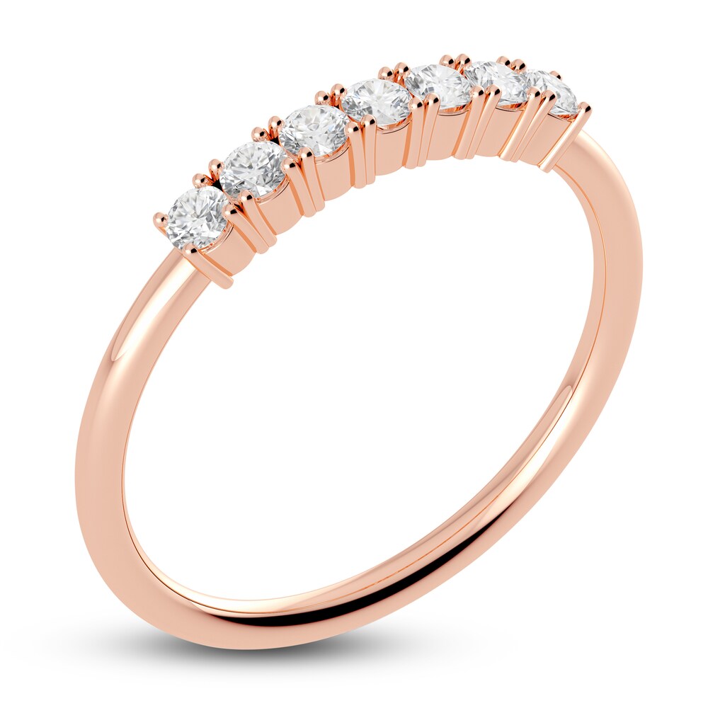 Juliette Maison Natural White Sapphire Half Eternity Ring 10K Rose Gold N5vK8R2r