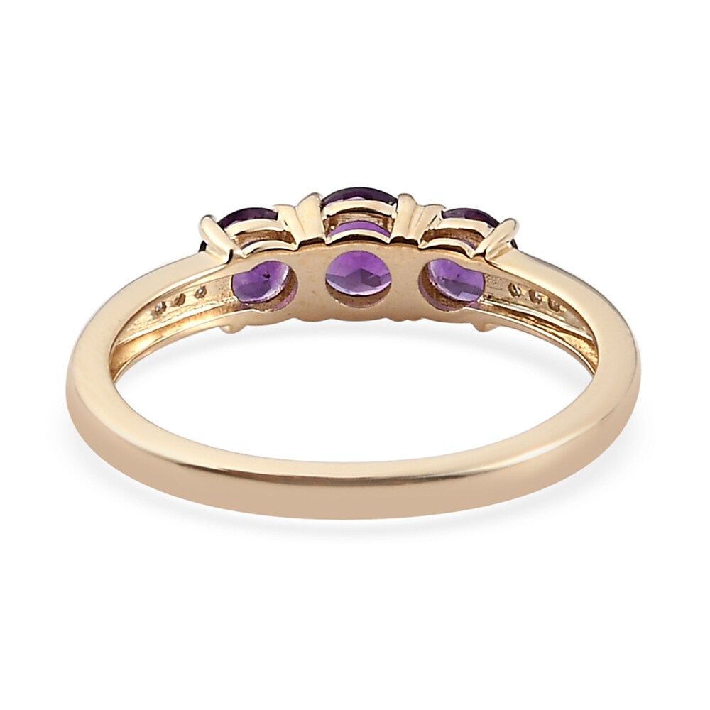 Natural Amethyst Anniversary Ring Diamond Accent 14K Yellow Gold NTHvZS1b