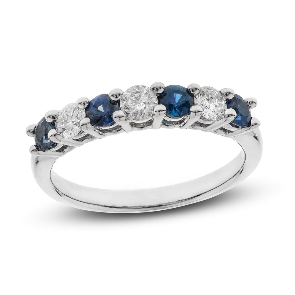 Natural Blue Sapphire Ring 1/3 ct tw Round 10K White Gold NdZEczqQ