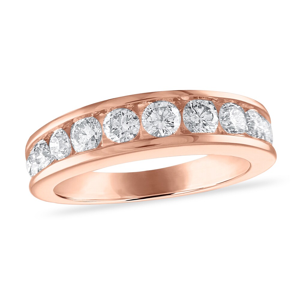 Diamond Wedding Band 1-1/5 ct tw Round 14K Rose Gold Ni48MAVk