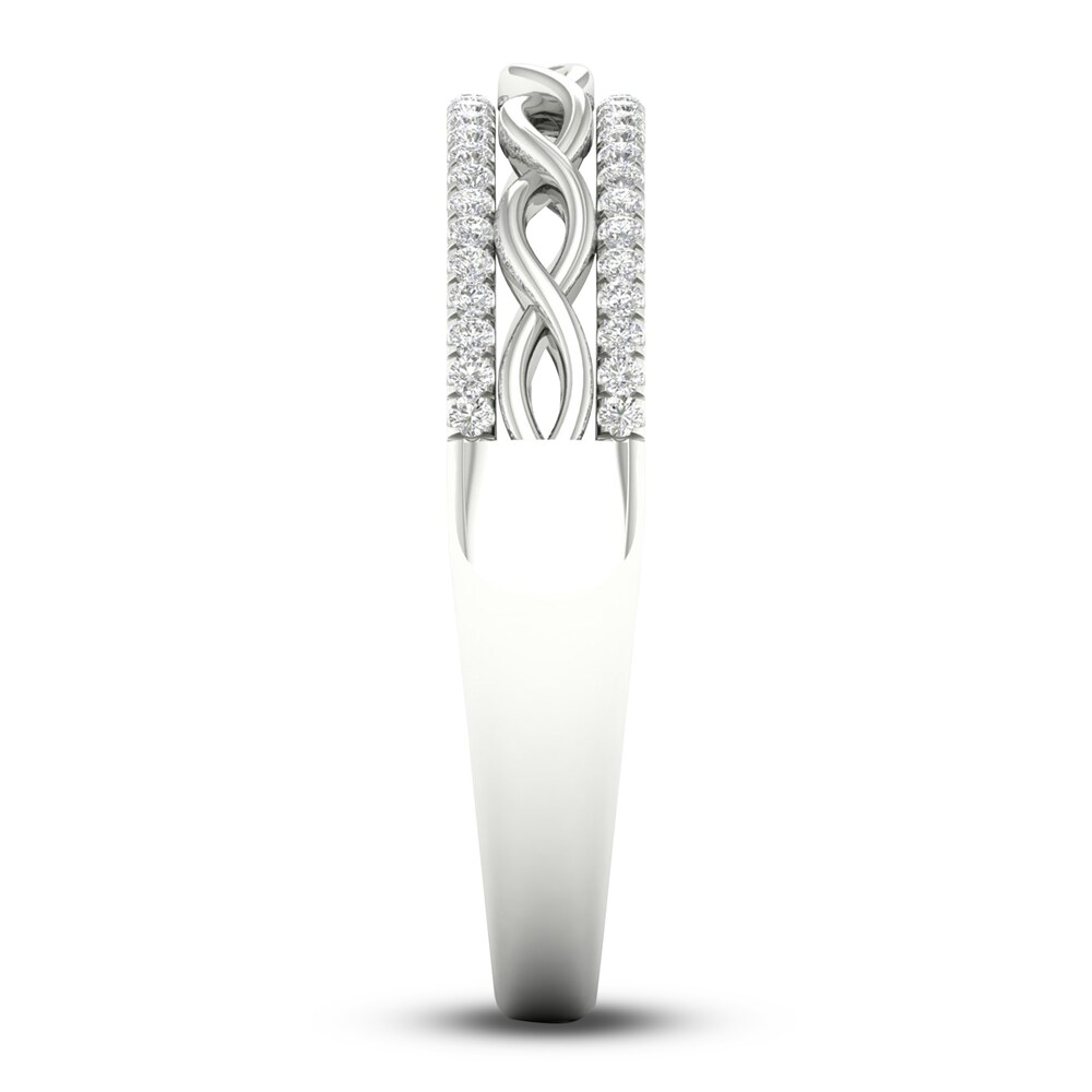 Diamond Twisted Wedding Band 1/8 ct tw Round 14K White Gold Nm2PdnKe