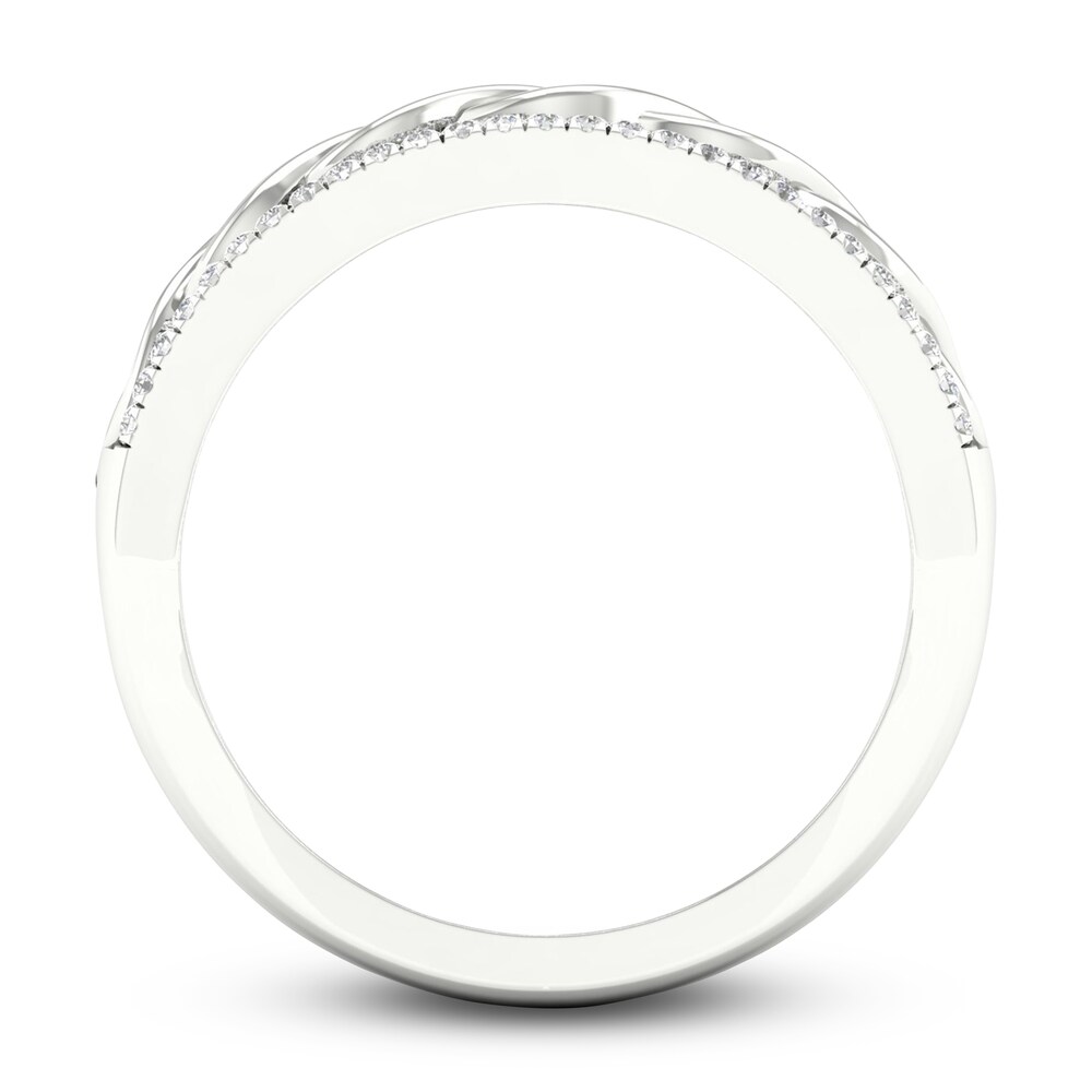 Diamond Twisted Wedding Band 1/8 ct tw Round 14K White Gold Nm2PdnKe
