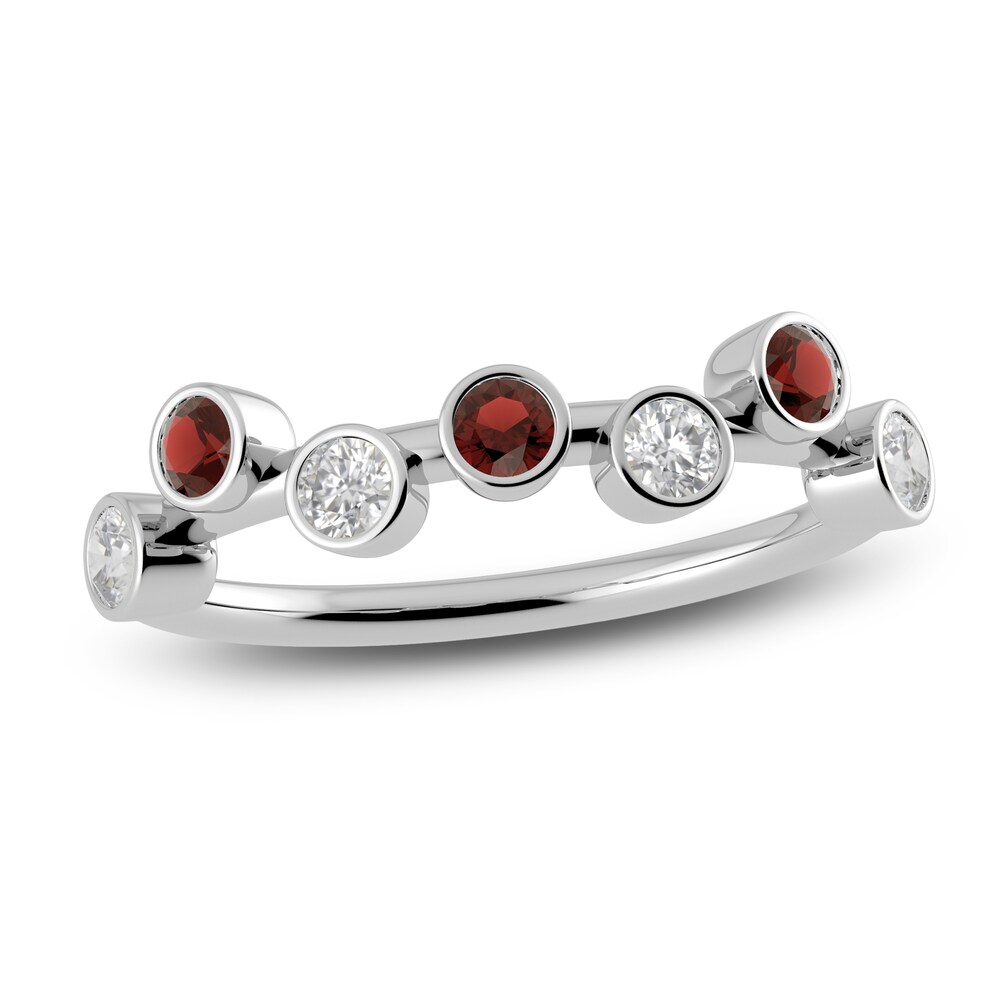 Juliette Maison Natural Garnet & Natural White Sapphire Ring 10K White Gold NtsP1UWz