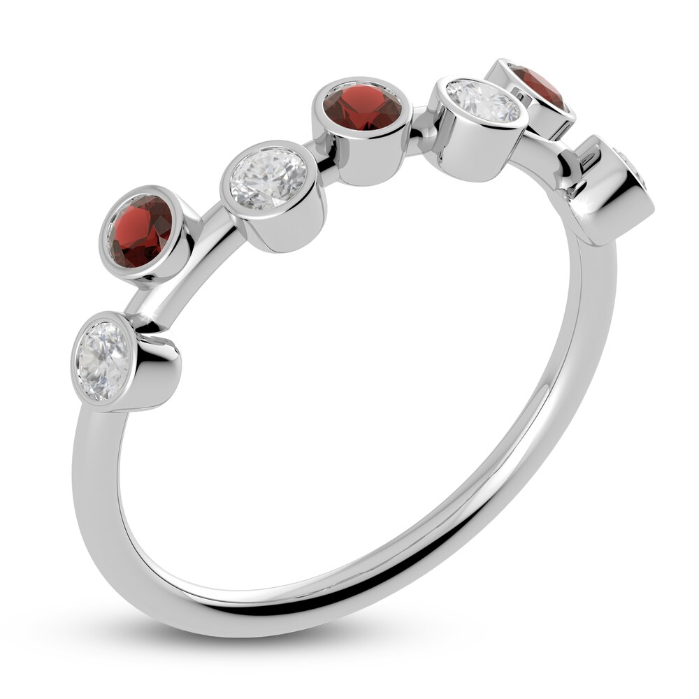 Juliette Maison Natural Garnet & Natural White Sapphire Ring 10K White Gold NtsP1UWz