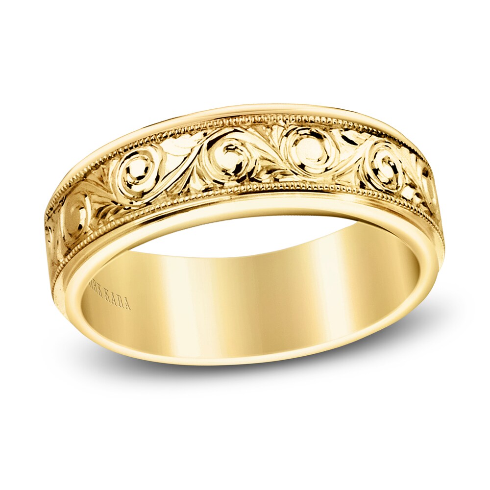 Kirk Kara Men's Engraved Wedding Band 14K Yellow Gold NyAi5RtY