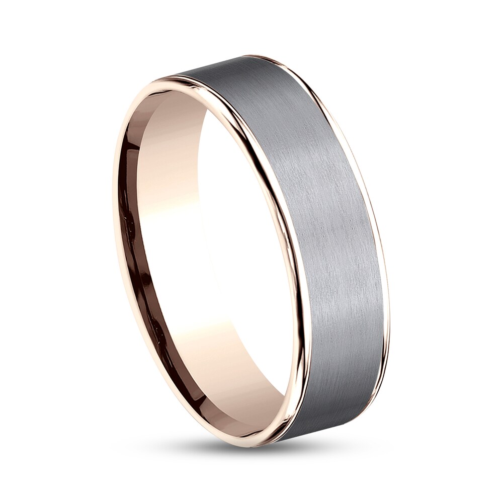 Satin Wedding Band 14K Rose Gold/Tantalum 6.5mm O1aKorLy