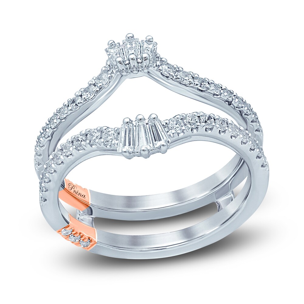 Pnina Tornai Diamond Enhancer Ring 5/8 ct tw Baguette/Round 14K White Gold O2cm33NZ