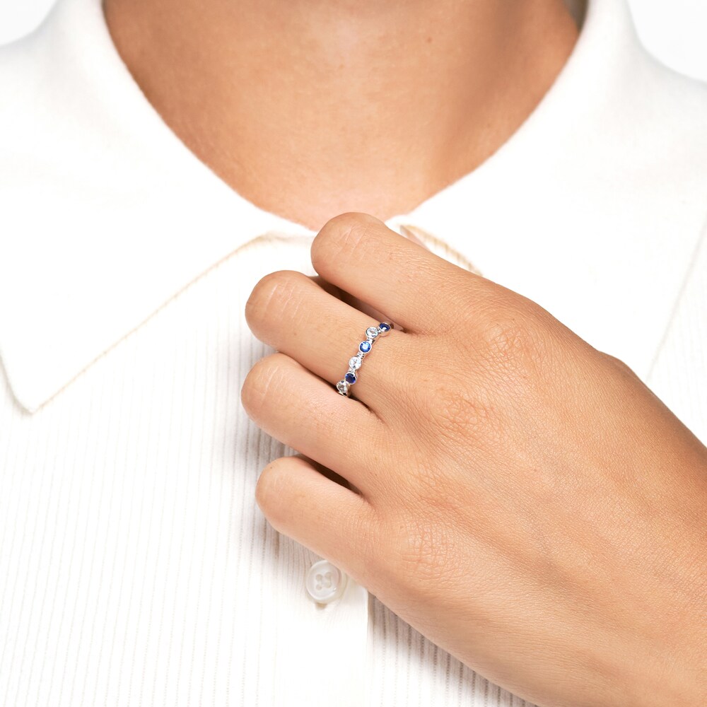 Juliette Maison Natural Ruby & Natural Blue Zircon Ring 10K Rose Gold OMVnhw40
